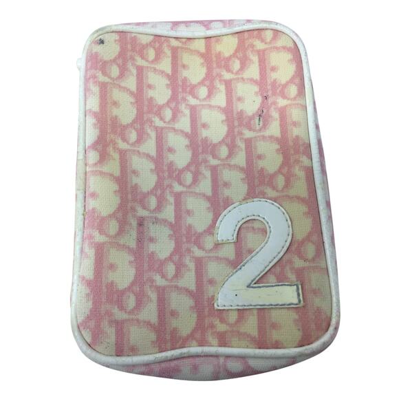 Christian Dior Pink Trotter Monogram 2 Denim Wristlet Pouch - Picture 5 of 16